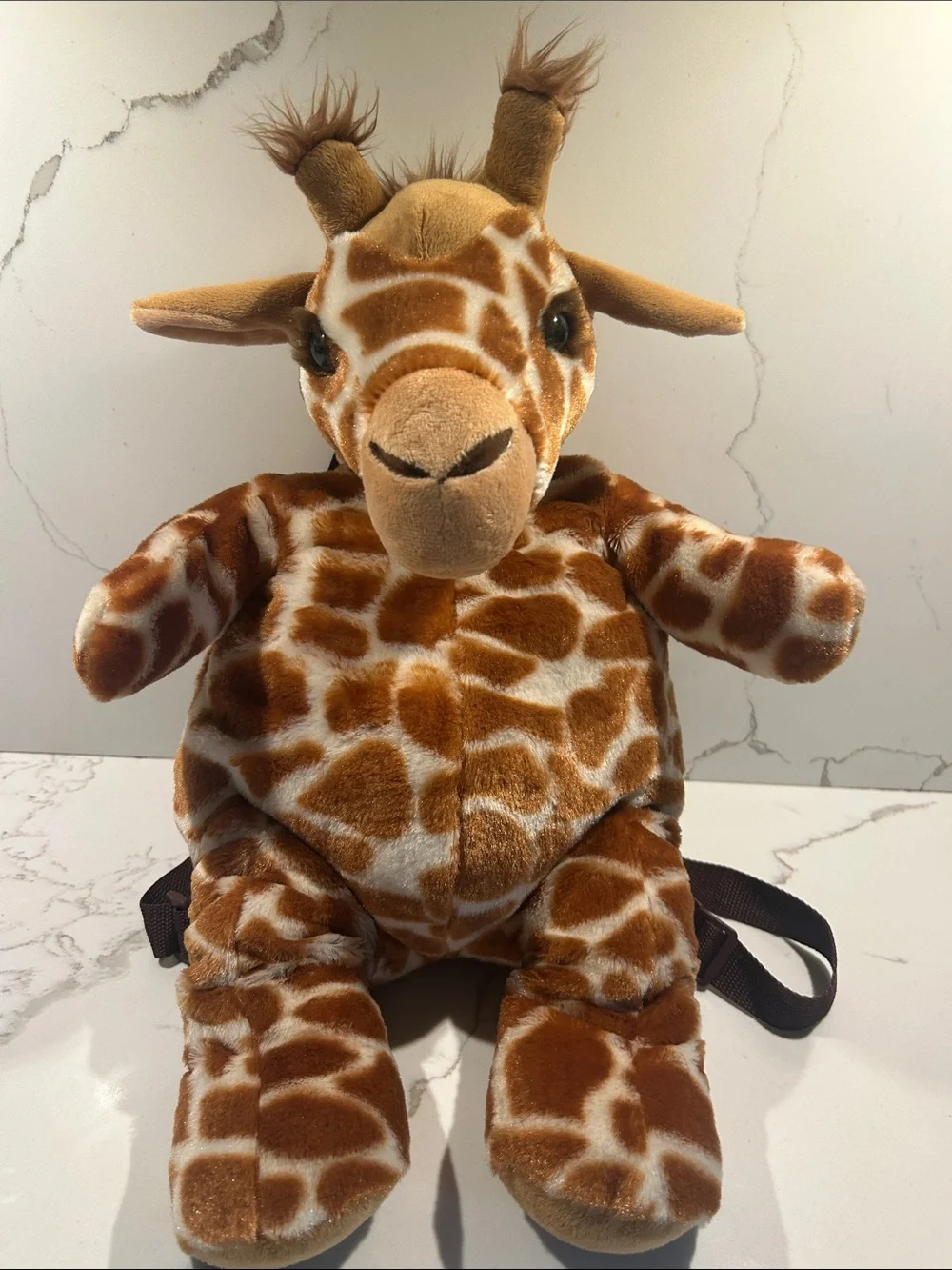 Plush Giraffe Stuffed Animal Backpack - Brown & Cream